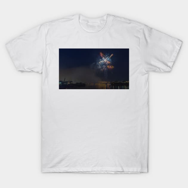 Fireworks at night in summer T-Shirt by josefpittner